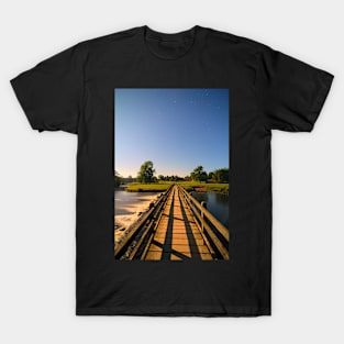 Bolton Abbey Bridge over the Flowing River Wharfe at Night 5613 A IMG T-Shirt